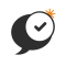 Chat and checkmark black