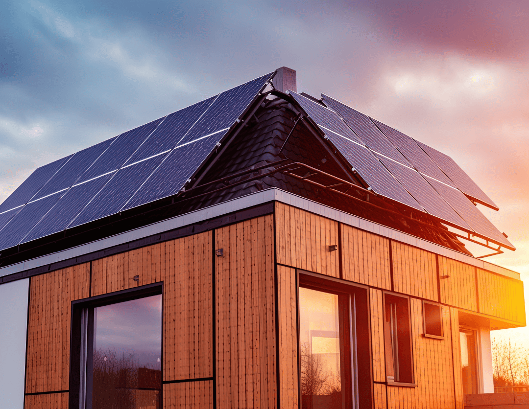 solar panel on roof