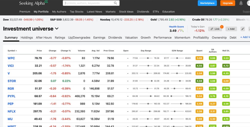 quant rating seeking alpha