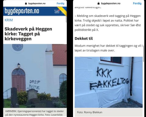 Middelalder-kirke er vandalisert: - Drep hvite