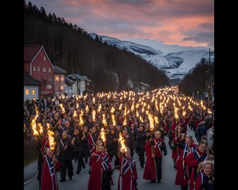 Illustrasjonsbilde. Nordmenn i fakkeltog mot vold.