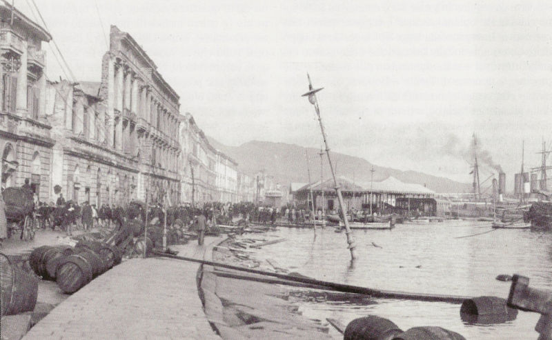 Foto van Messina na de aardbeving van 1908