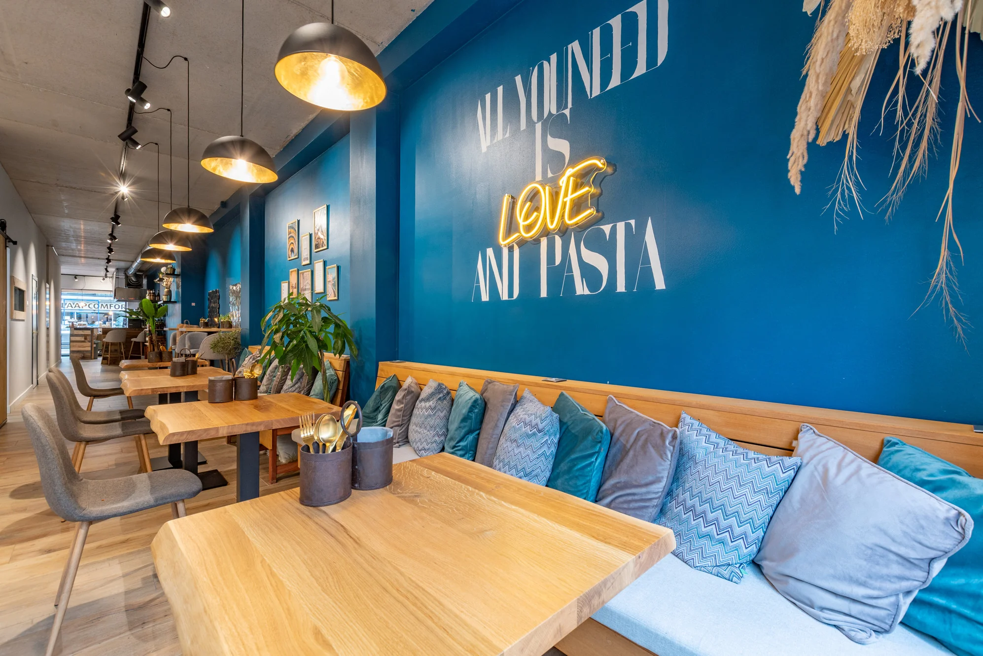 Interieur van een Italiaans restaurant in Knokke
