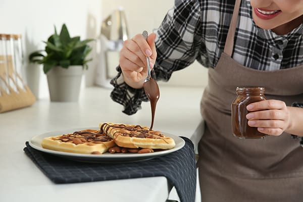 hjemmelavet nutella og vafler