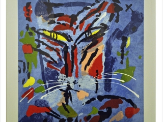 "Tiger". Litografi av Madeleine Pyk. 44x46 cm. ©MP BUS 18