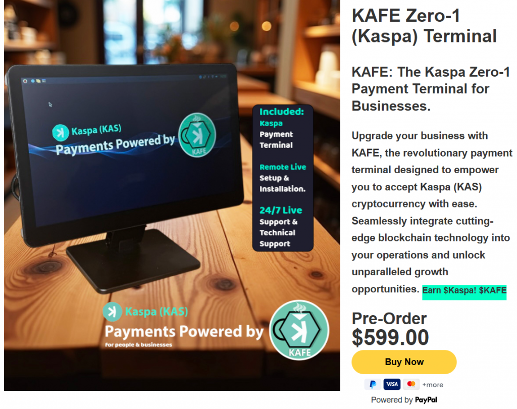 Kaspa Kafe - KAFE Zero-1 Kaspa Terminal_valutaen