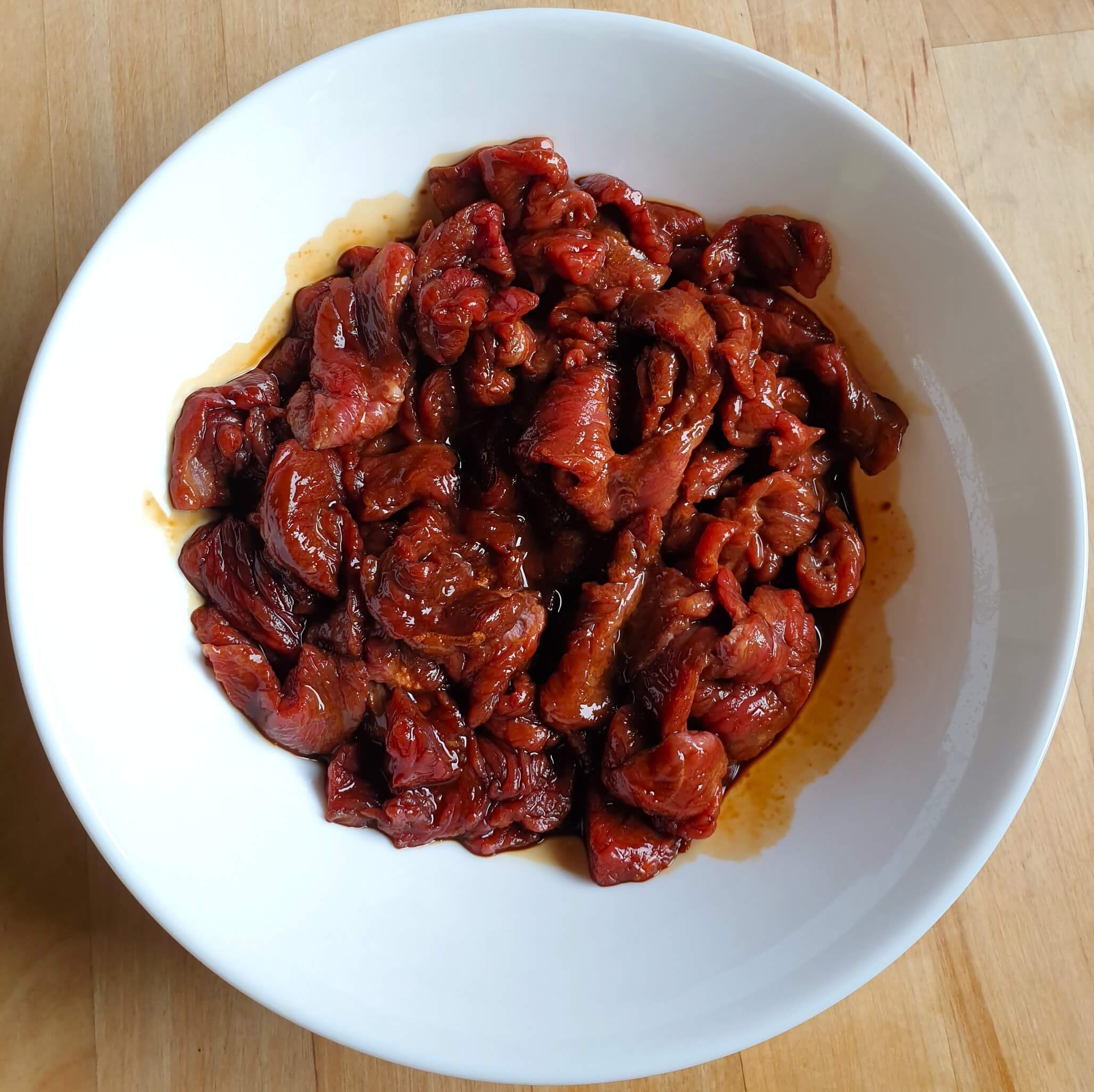 Rindfleisch mit Zwiebeln und Sojabohnen Chinesisch mariniertes Fleisch