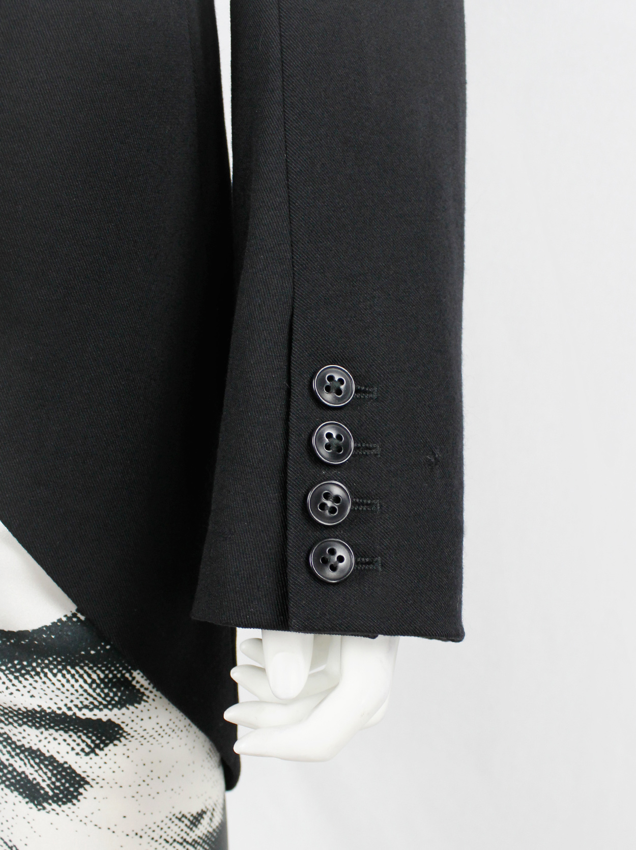 Ann Demeulemeester black cutaway tailcoat with curved Ann Demeulemeester black cutaway tailcoat with curved