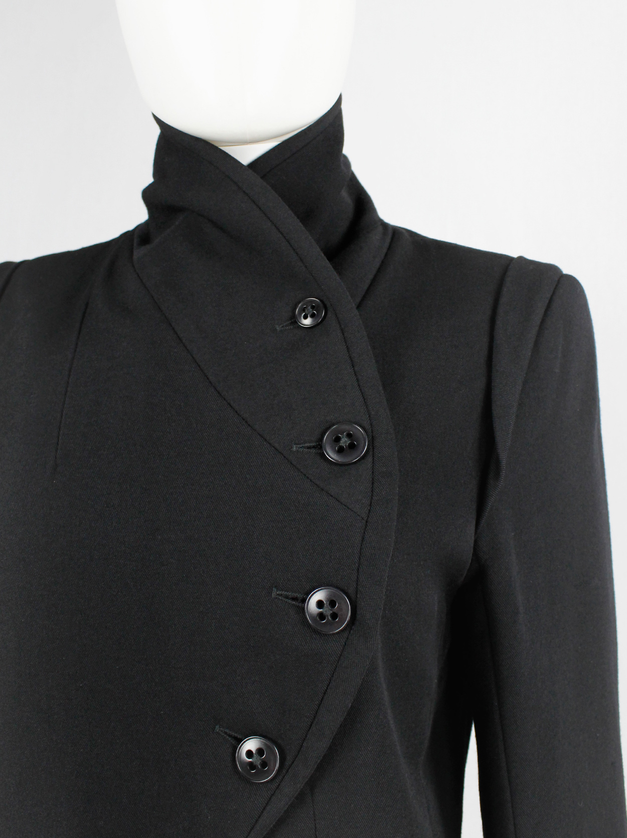 Ann Demeulemeester black cutaway tailcoat with curved Ann Demeulemeester black cutaway tailcoat with curved