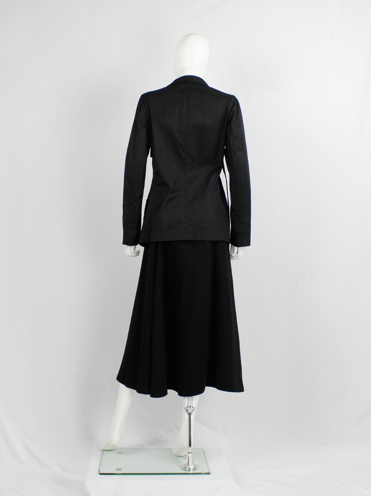 Y's Yohji Yamamoto black blazer with belt strap across the Y's Yohji Yamamoto black blazer with belt strap across the