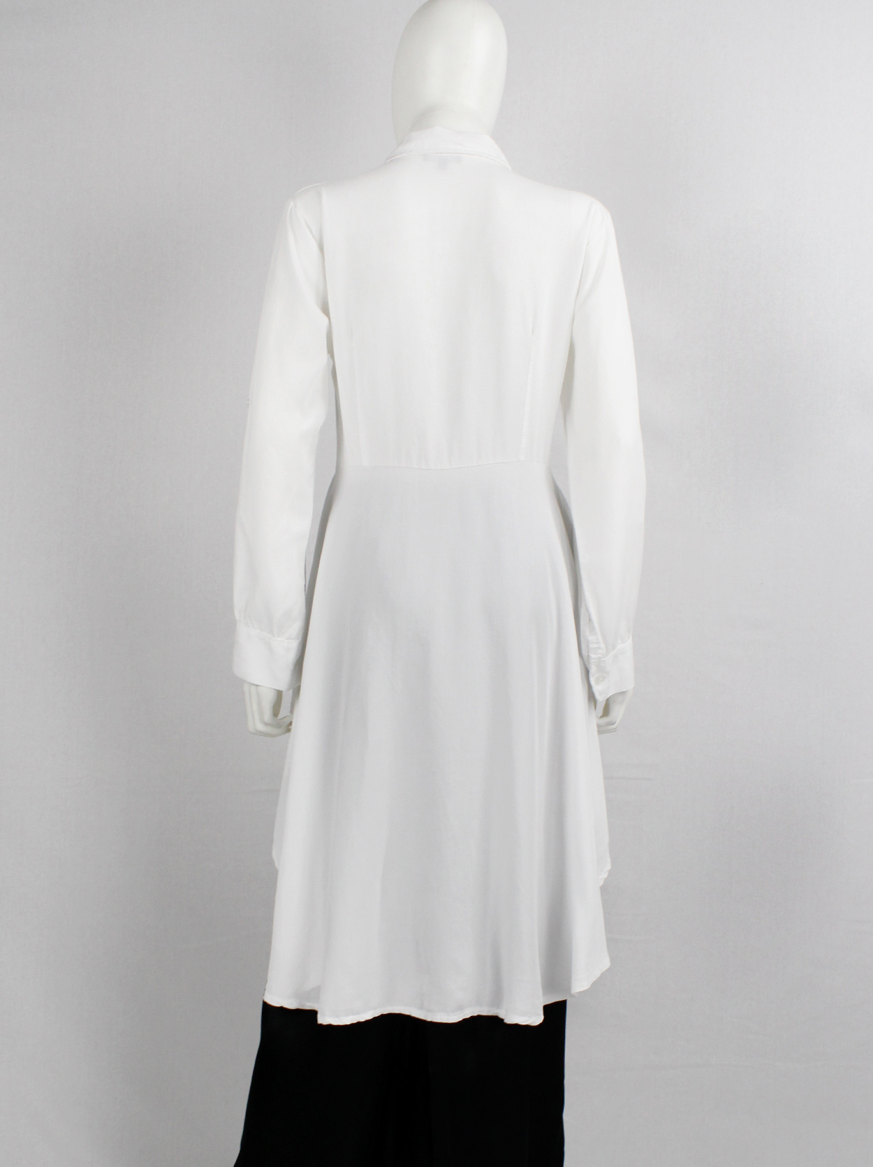 Ann Demeulemeester white shirt with high-low peplum hemline 