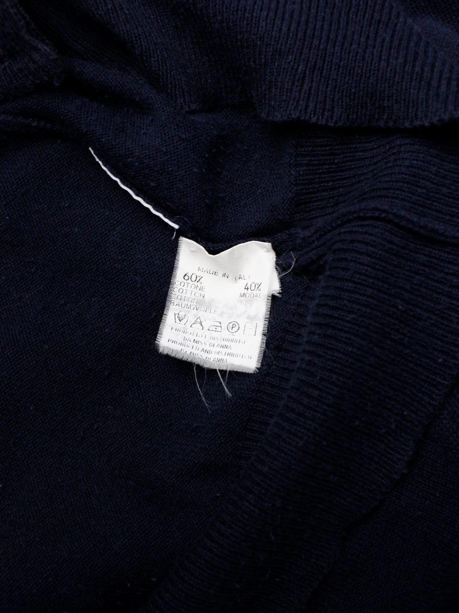 Maison Martin Margiela dark blue cardigan with torn out Maison Martin Margiela dark blue cardigan with torn out
