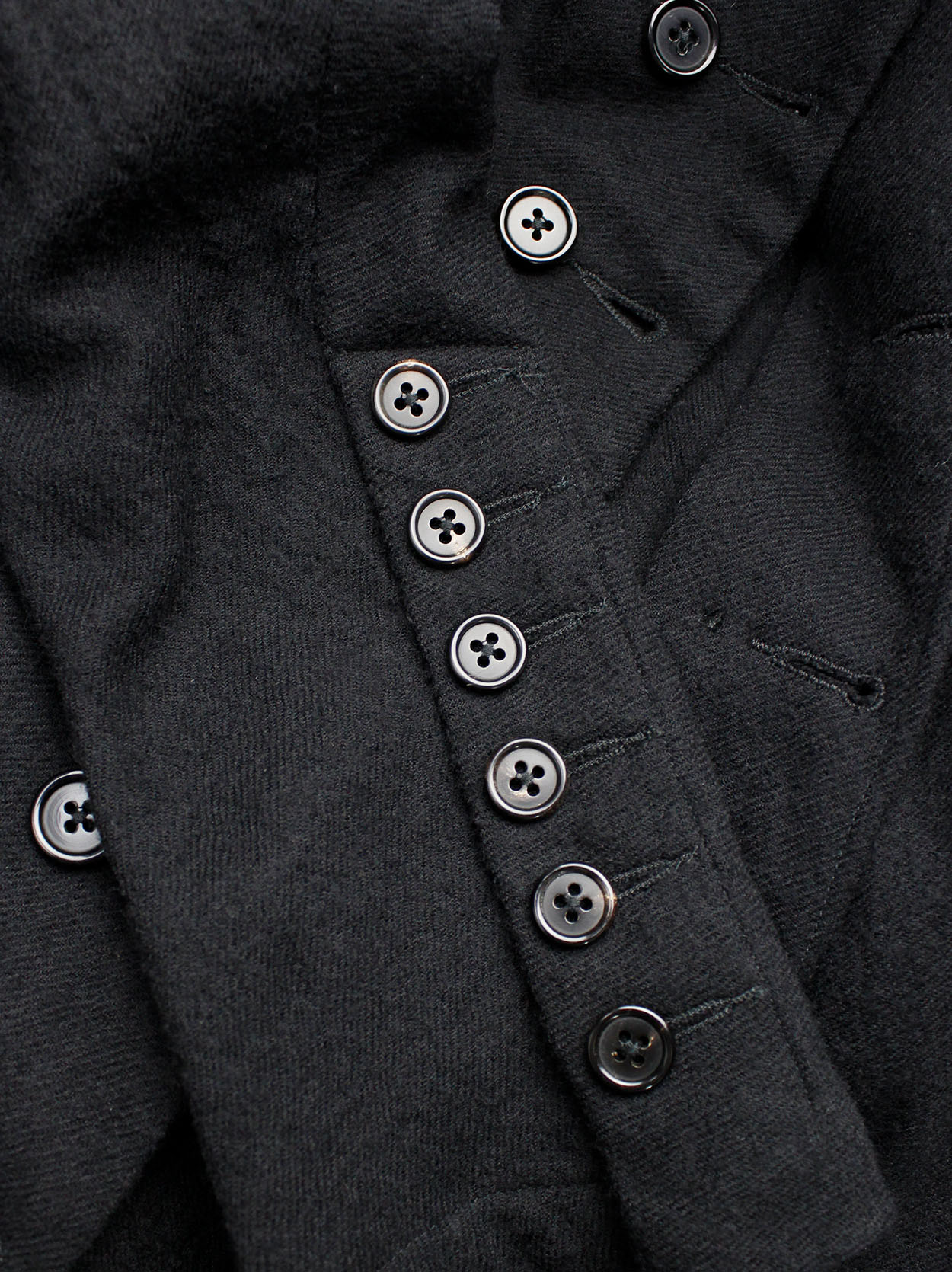 Ann Demeulemeester black long cardigan with a double row of 