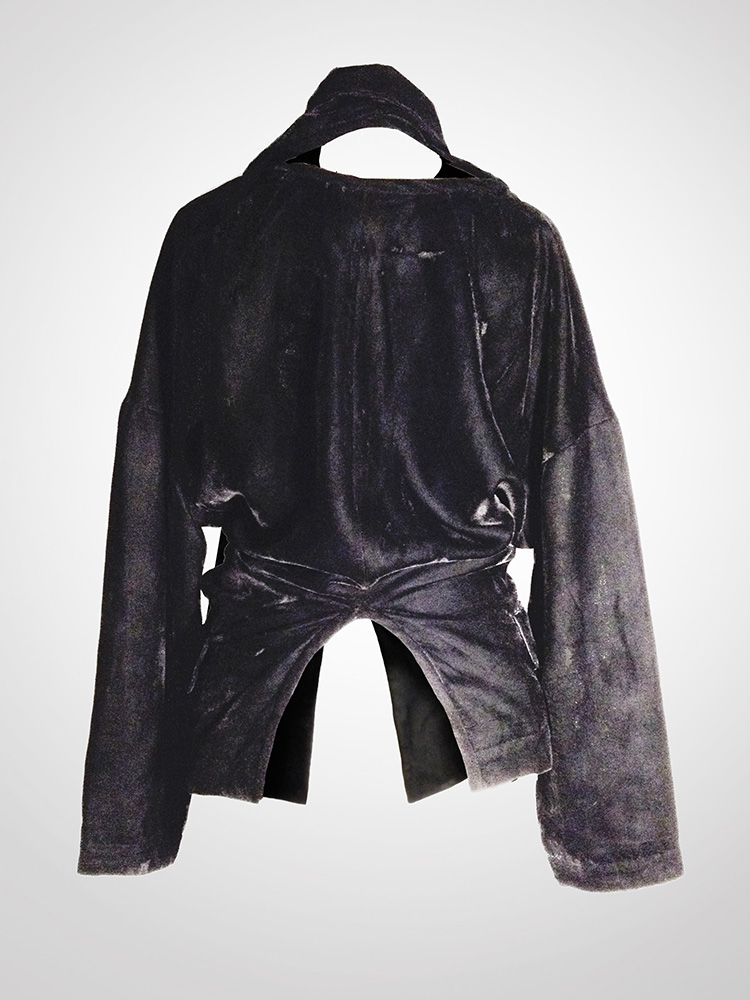 ジャケット・アウター COMME des GARCONS 1998ss velvet jacket Comme des Garçons black deconstructed blazer - runway 1990
