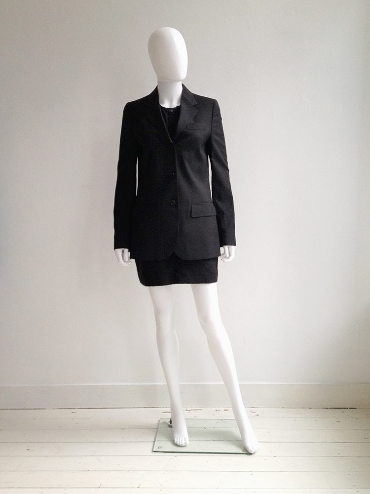Helmut Lang black bondage straps blazer — fall 2002