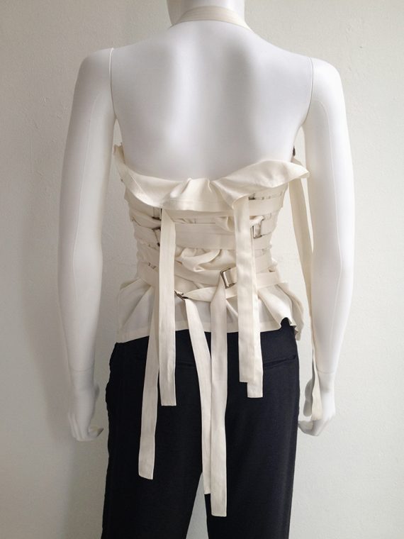 トップス 10s Ann Demeulemeester bondage strap top Ann Demeulemeester white bondage strap top — spring 2003