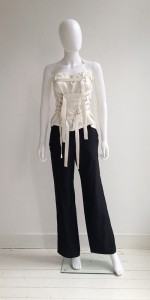 Ann Demeulemeester white bondage strap top — spring 2003