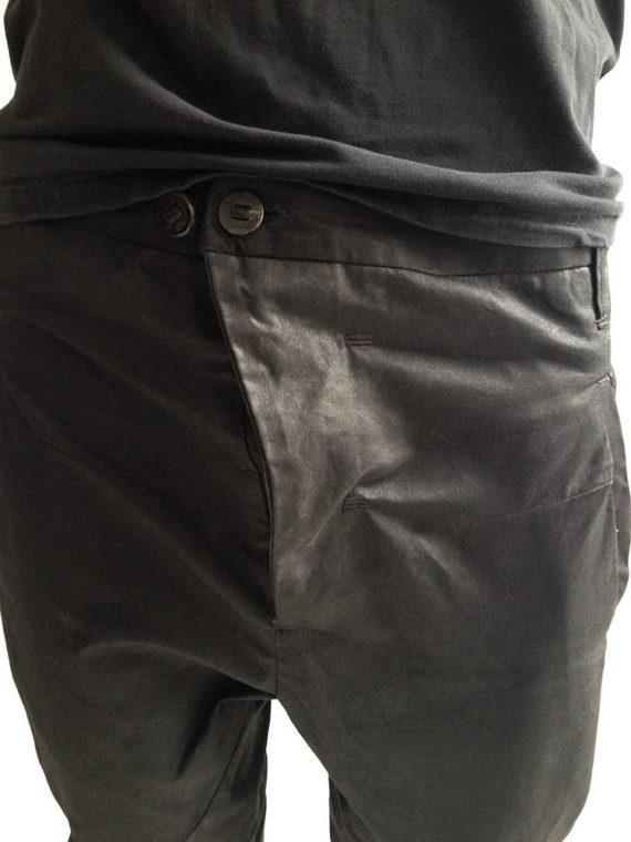 Boris Bidjan Saberi black waxed drop crotch jeans — fall 2013