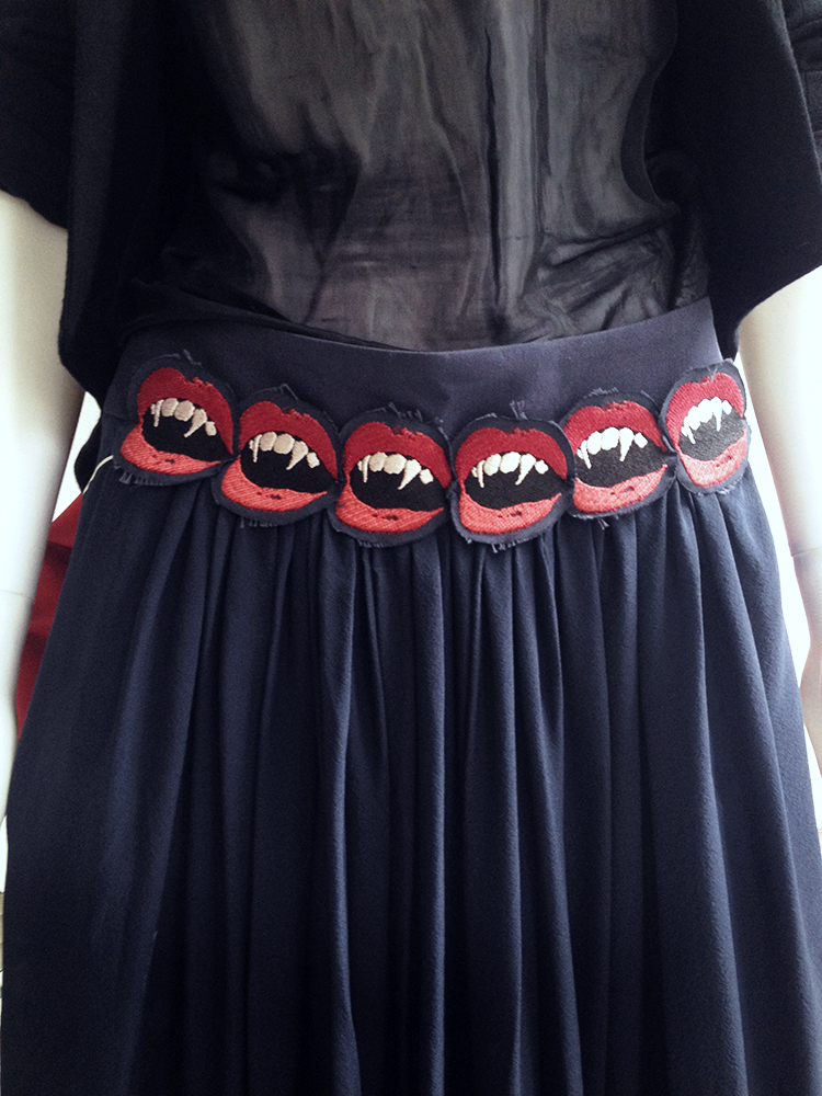 UnderCover by Jun Takahashi blue vampire skirt — fall 2013 UnderCover by Jun Takahashi blue vampire skirt — fall 2013