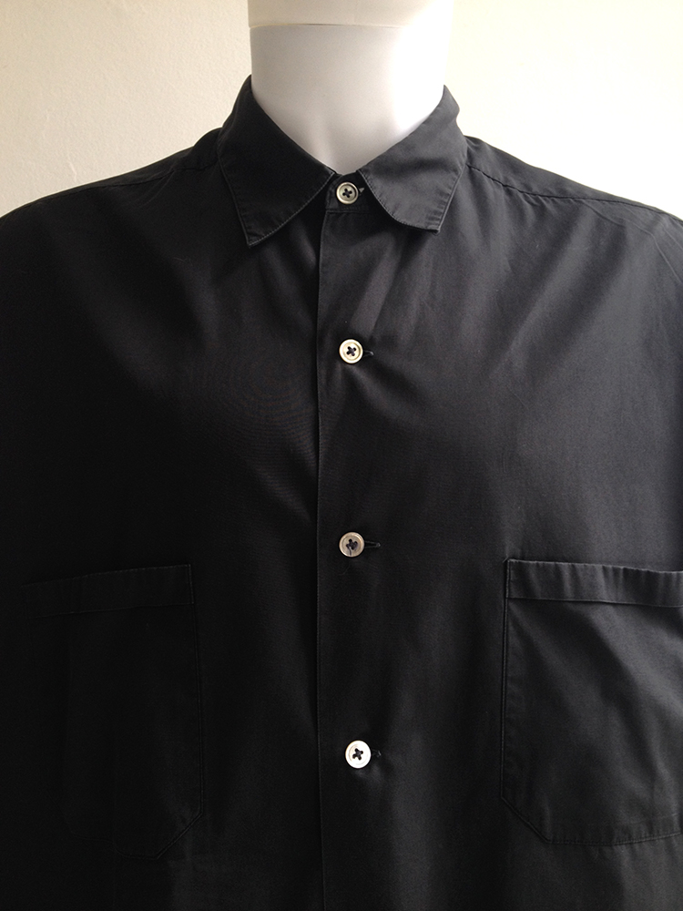 yohji yamamoto POUR HOMME シャツ Yohji Yamamoto pour Homme black oversized shirt — 80s
