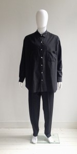 Yohji Yamamoto pour Homme black oversized shirt — 80s - VANIITAS 