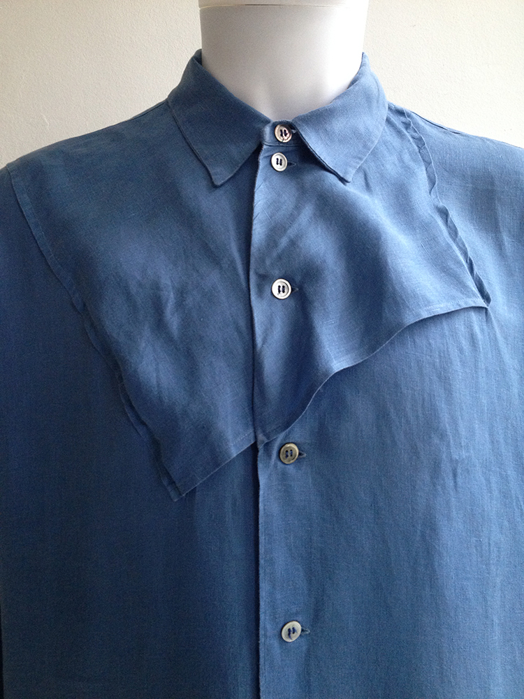 Yohji Yamamoto pour Homme blue handkerchief shirt — 80s - VANIITAS 