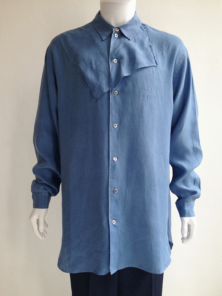 Yohji Yamamoto pour Homme blue handkerchief shirt — 80s - VANIITAS 