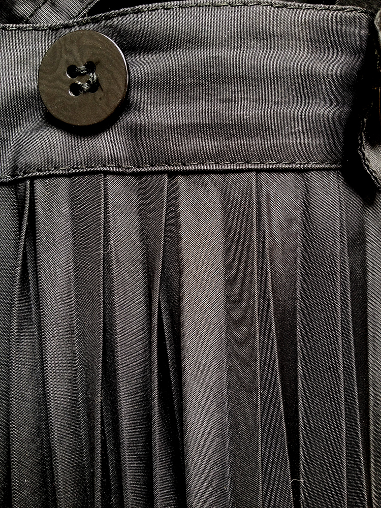 Ann Demeulemeester black pleated skirt with braces — 1987