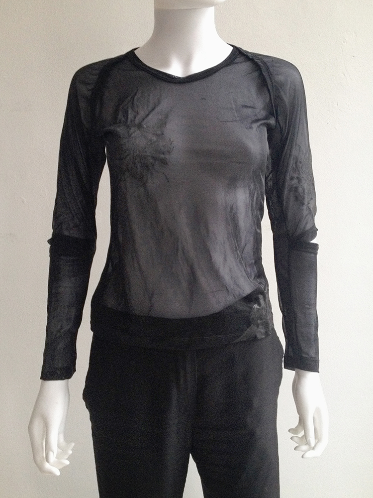 Helmut Lang black sheer phoenix top — fall 1995 - VANIITAS