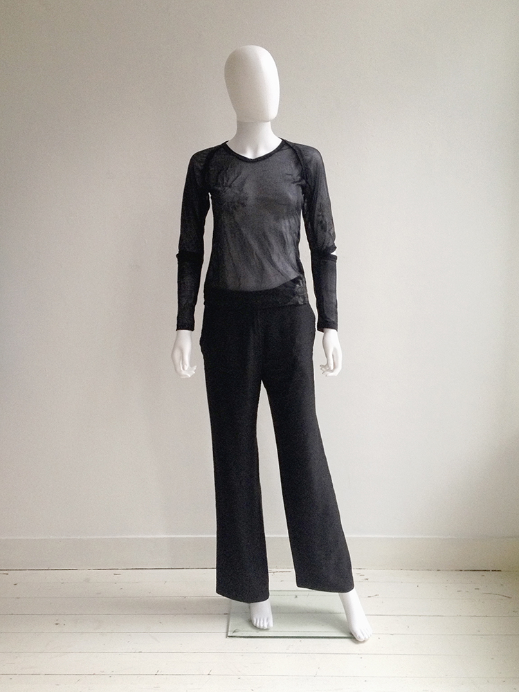 Helmut Lang black sheer phoenix top — fall 1995 - VANIITAS
