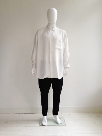 Yohji Yamamoto pour Homme white shirt with different buttons — 80s