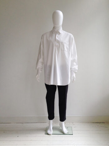 Yohji Yamamoto pour Homme white shirt with different buttons — 80s