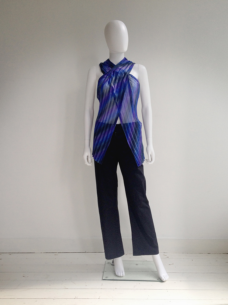 トップス ISSEY MIYAKE FETE Issey Miyake Fete purple pleated transformable top