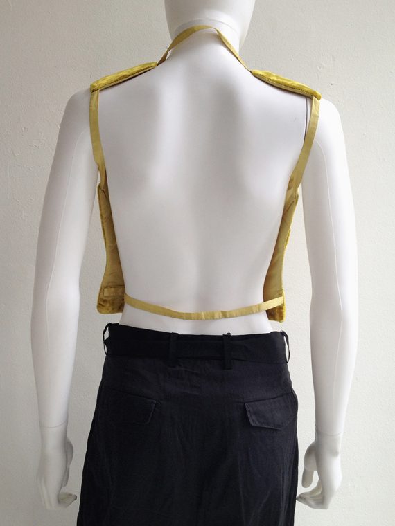 Maison Martin Margiela semi couture yellow velvet breastplate mannequin spring 1997 runway archive top3