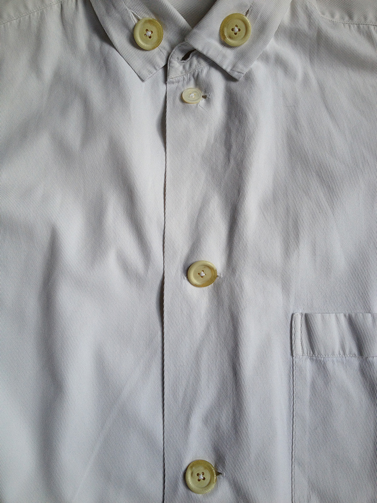 Yohji Yamamoto pour Homme white shirt with different buttons