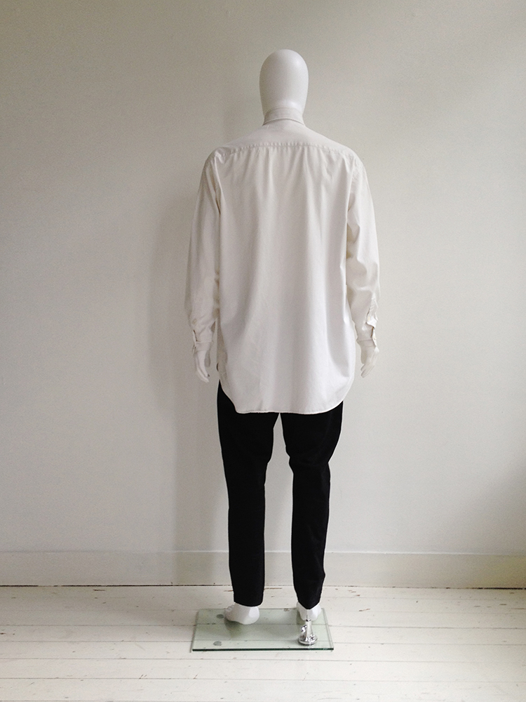 Yohji Yamamoto pour Homme white shirt with different buttons — 80s 