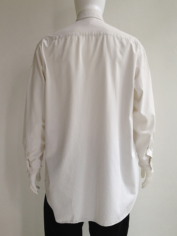 yohji yamamoto pour homme トリポリ開襟シャツ② Yohji Yamamoto pour Homme white shirt with different buttons