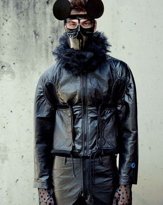 Walter Van Beirendonck W< black plastic bomber — spring Walter Van Beirendonck W< black plastic bomber — spring