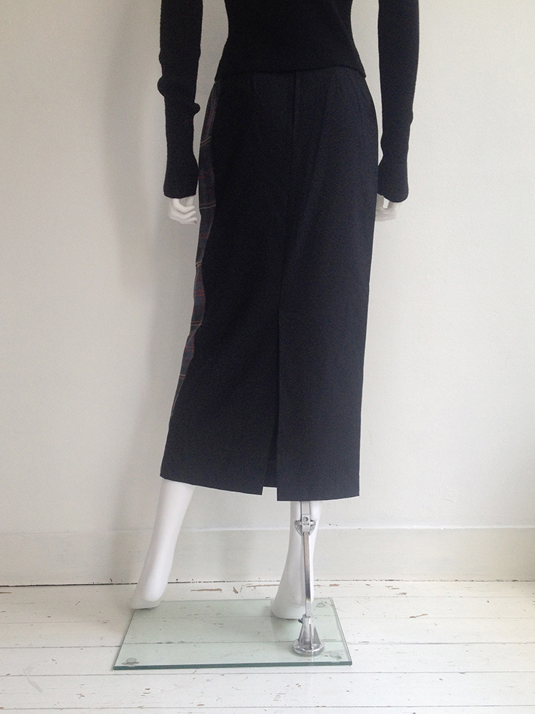 スカート × ヴィンテージ(中古) COMME des GARCONS COMME des GARCONS 2001125F0081 Comme des Garçons black and tartan deconstructed skirt