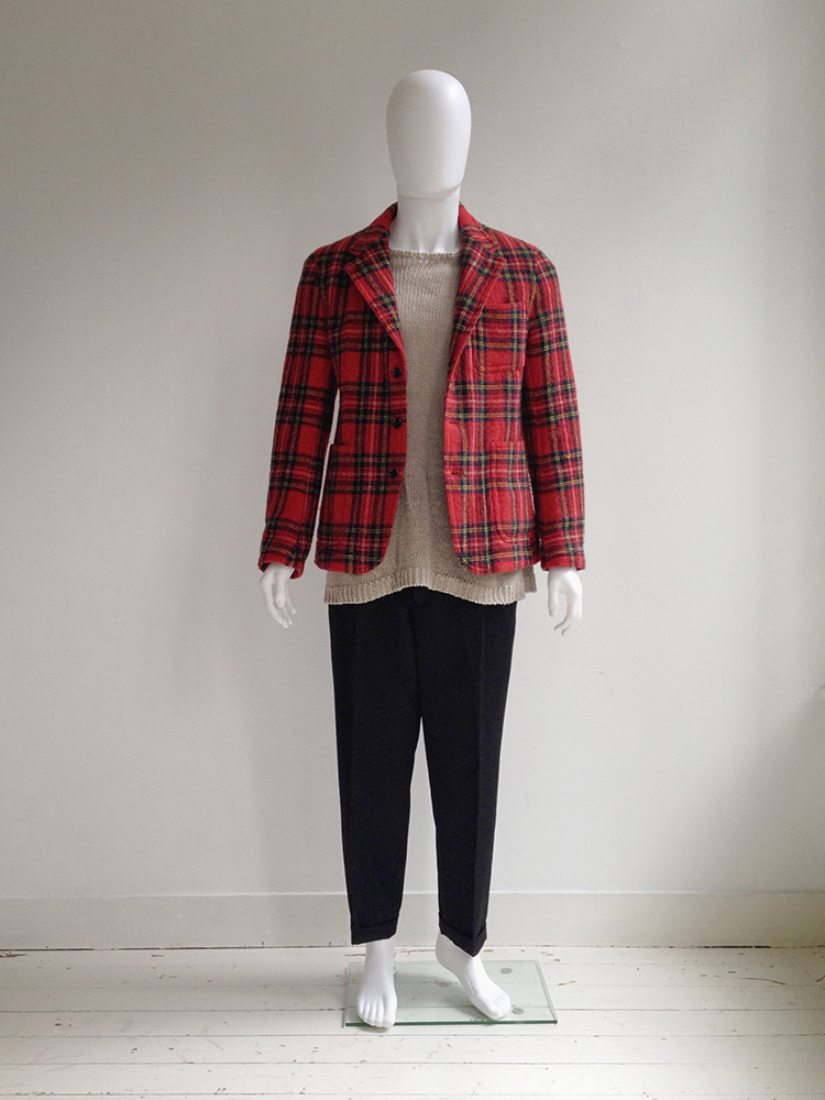 Junya Watanabe Man red tartan blazer — AD 2002 - VANIITAS vintage 