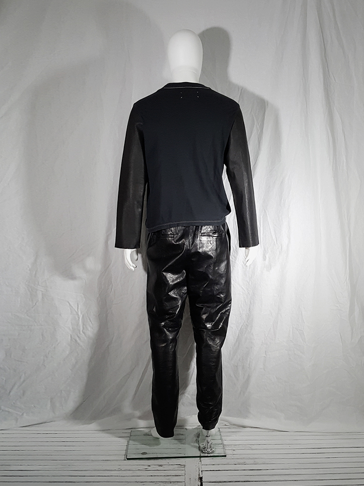 Maison Martin Margiela artisanal black top with leather