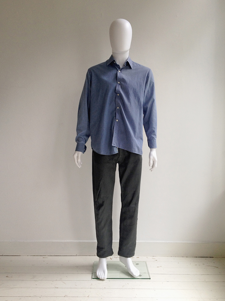 【archive】美品 Martin Margielaドッキング長袖シャツ紺48 archive】美品 Martin Margielaドッキング長袖シャツ紺48 archive】美