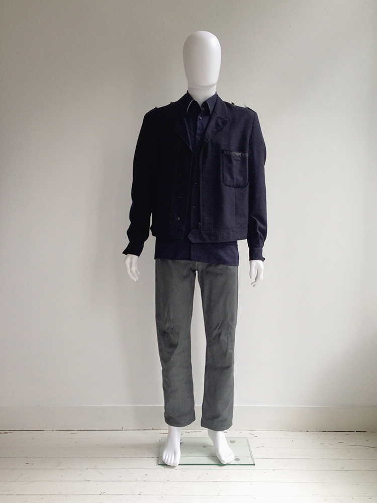 Maison Martin Margiela artisanal blue military jacket — 2004