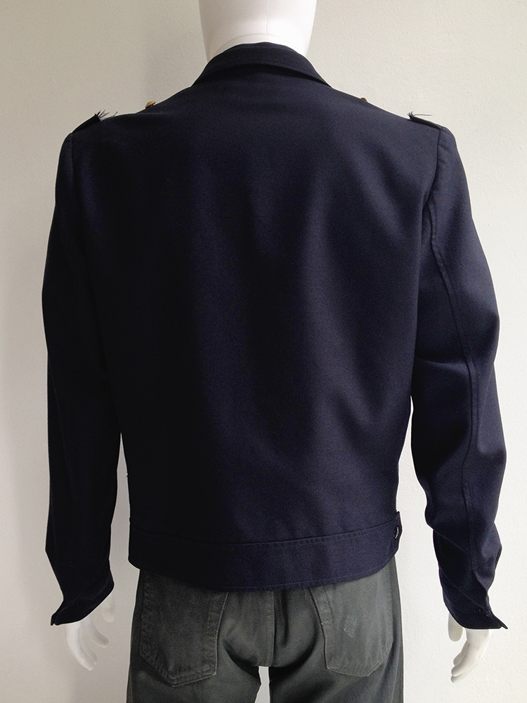 Maison Martin Margiela artisanal blue military jacket — 2004 Maison Martin Margiela artisanal blue military jacket — 2004
