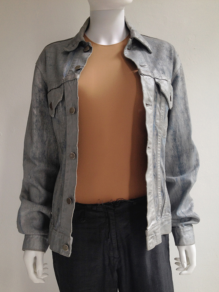 Maison Martin Margiela artisanal silver painted jeans jacket Maison Martin Margiela artisanal silver painted jeans jacket