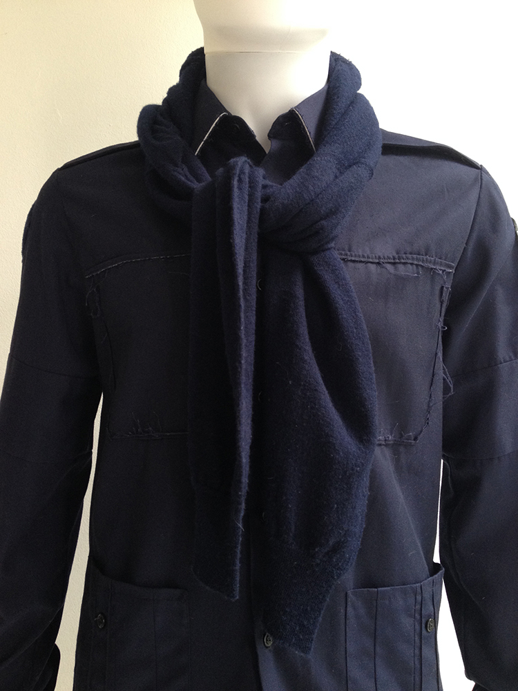 Maison Martin Margiela blue sweater sleeve scarf — 2003/2004