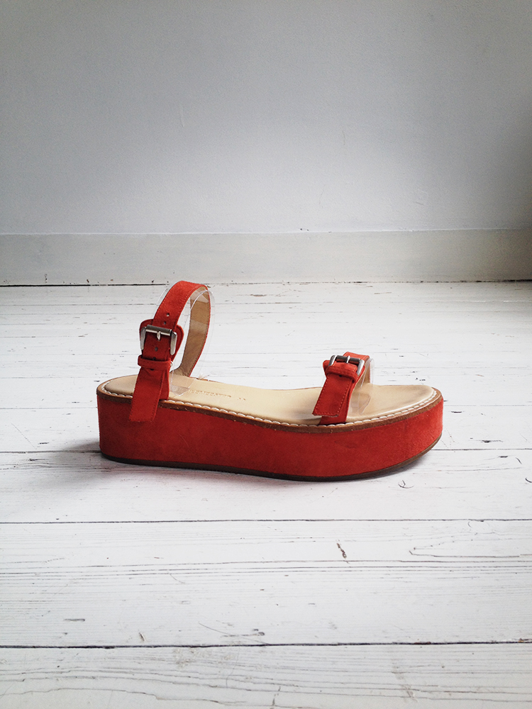 Ann Demeulemeester red flatform sandals (39) — spring 2004