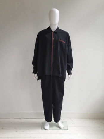 Yohji Yamamoto pour Homme black pocket coat — 80s - VANIITAS