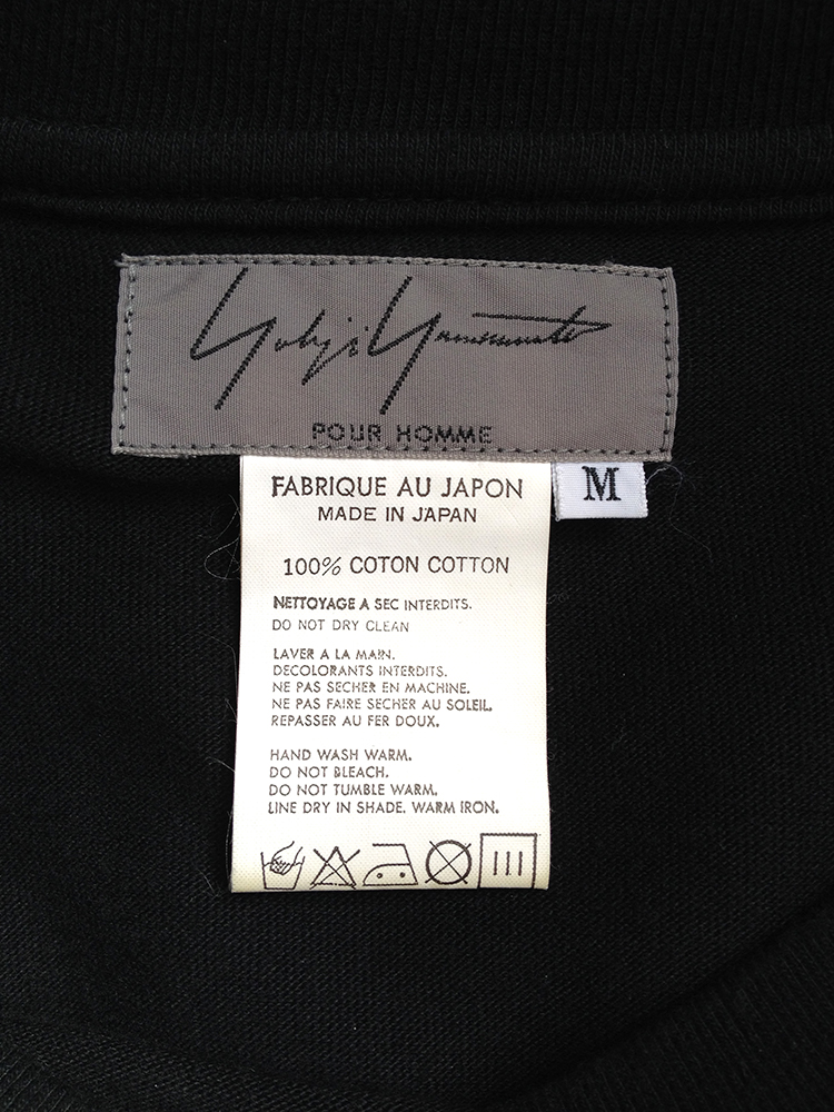 Yohji Yamamoto Pour Homme black jumper with quote — 90s - VANIITAS