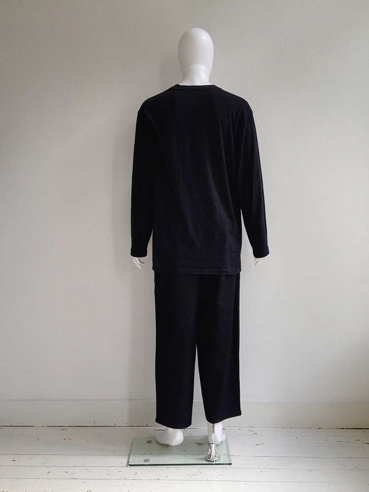 Yohji Yamamoto Pour Homme black jumper with quote — 90s - VANIITAS